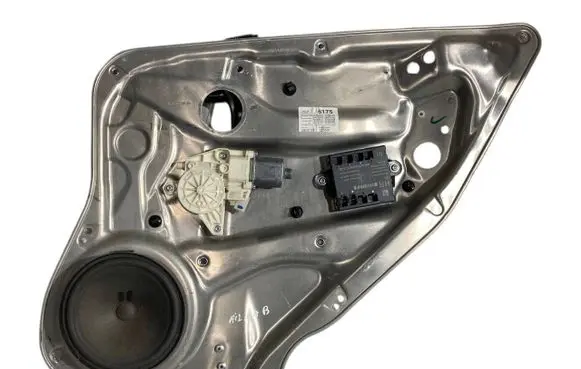 Rear door window regulator with motor