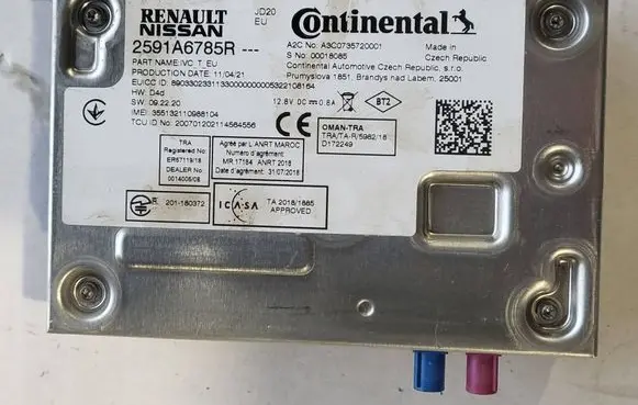 Renault Twingo III Bluetooth control unit module 2591A6785R A3C0735720001