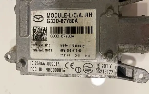 Mazda 6 Headlight ballast module Xenon G33D67Y80A 6PZ00901460 2694A009014