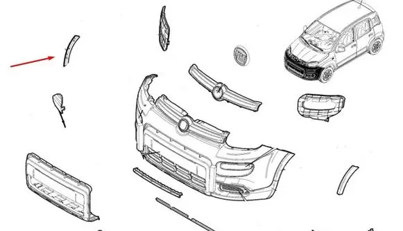 Fiat Panda III Front bumper splitter molding 51880637