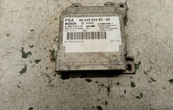 Peugeot 207 Airbag control unit/module 9663593480 0285010112 YBBE044323