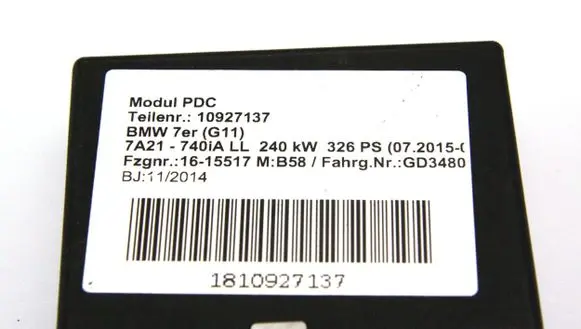 BMW 5 G30 G31 Parking PDC control unit/module 66209891698 9891698 66206834603