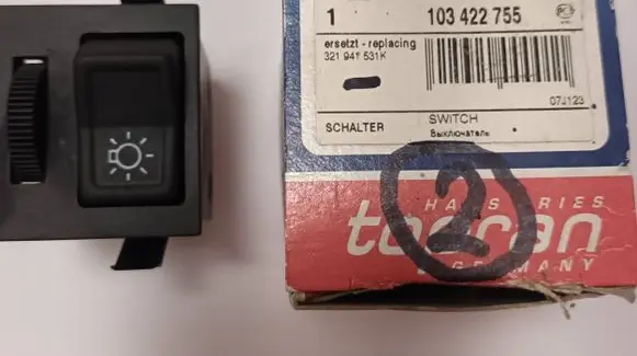 Volkswagen Polo II 86C 2F Light switch 321941531K 103422755