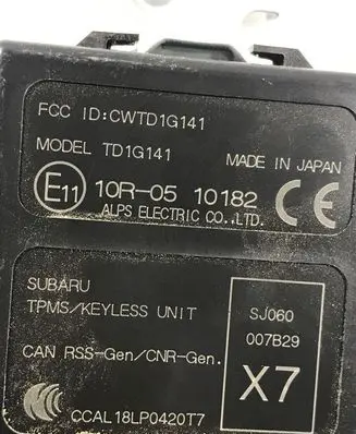 Subaru Forester SK Keyless (KESSY) go control unit/module 10R0510182 TD1G141 CWTD1G141