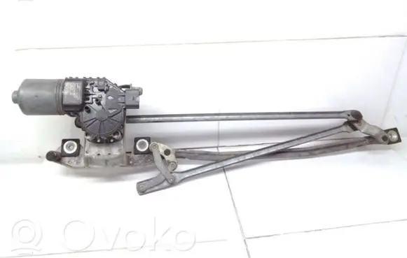 Front wiper linkage and motor