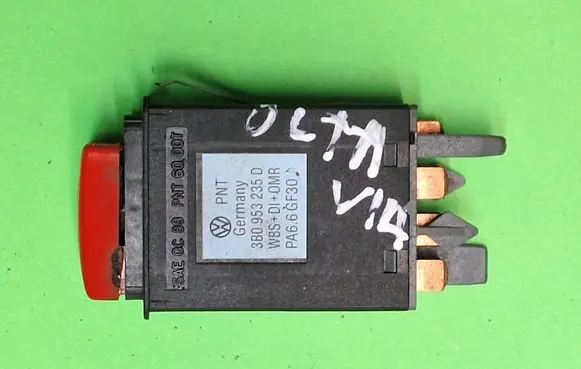 Skoda Octavia Mk1 (1U) Hazard light switch 3B0953235D PA66GF30