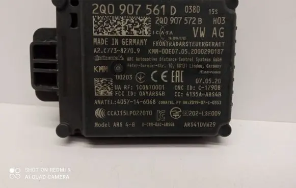 Volkswagen Cross Touran II Distronic sensor radar 2Q0907561D 2Q0907572B