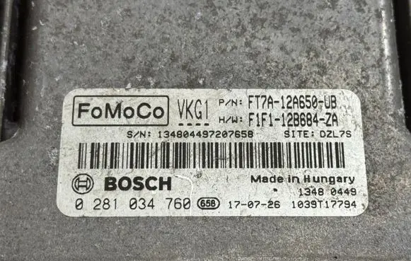 Ford Kuga II Engine control unit/module F1F112B684ZA 0281034760 ET7A12A650UB