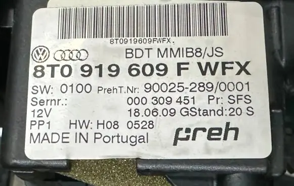 Audi A4 S4 B8 8K Head unit multimedia control 8t0919609F
