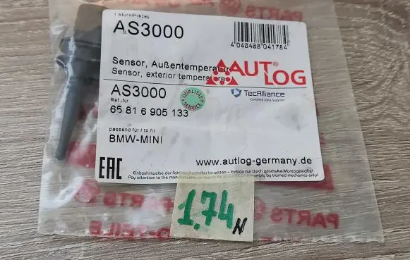 BMW 3 F30 F35 F31 Outside/external air temperature sensor 6905133 65816905133 65810141199