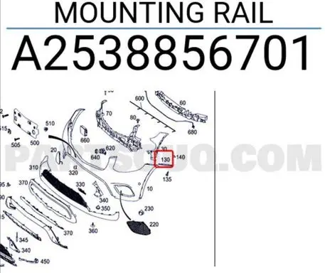 Mercedes-Benz GLC X253 C253 Front bumper mounting bracket A2538856701