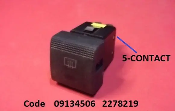 Opel Vectra B Windscreen/window heater switch 09134506 2278219