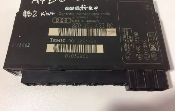 Audi A4 S4 B6 8E 8H Comfort/convenience module 8E0959433BC 01032988 00002731B5