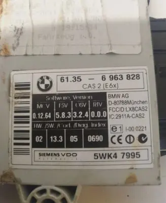 BMW 5 E60 E61 CAS control unit/module 6963828 5WK47995 2911ACAS2