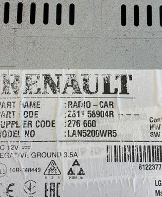 Renault Master III Navigation unit CD/DVD player 281158904R 812237748 LAN5200WR5