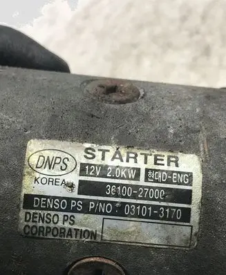 Hyundai Santa Fe Starter motor 3610027000 031013170