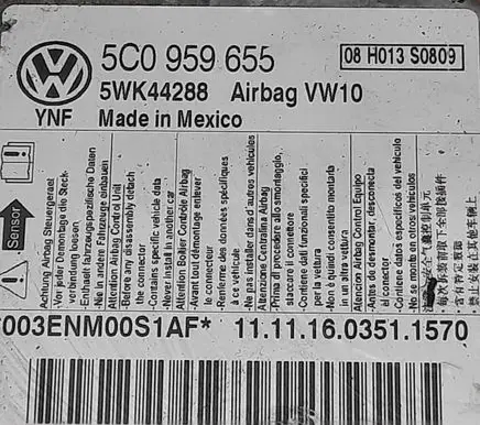 Volkswagen PASSAT B7 Airbag control unit/module 5C0959655 003ENM00S1AF 5WK44288