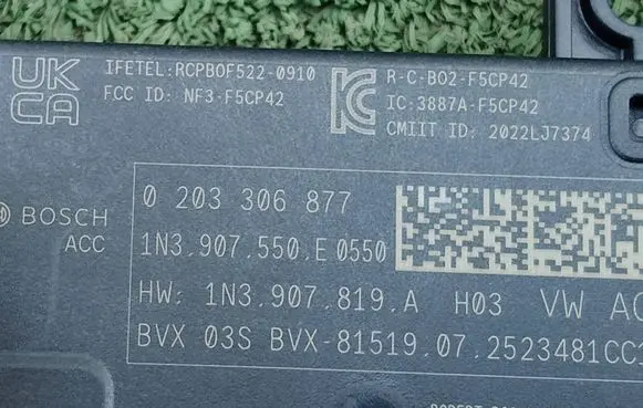 Volkswagen Tiguan Distronic sensor radar 1N3907819A 1N3907550E