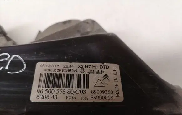 Citroen C5 Headlight/headlamp 9650055880 620643 89009360