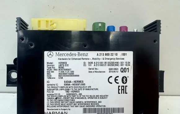 Mercedes-Benz A W176 Bluetooth control unit module A2139002210