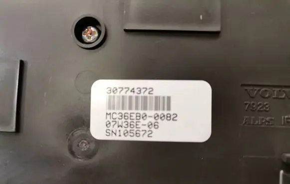 Volvo S80 Climate control unit 30774372 SN105672 07W36E06