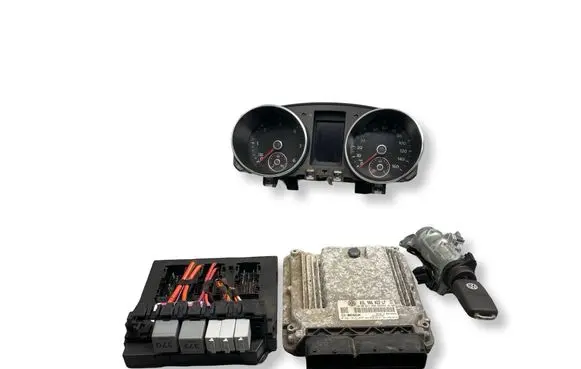 Volkswagen Golf VI Engine ECU kit and lock set 03L906022LF 0281015420 1K0937084