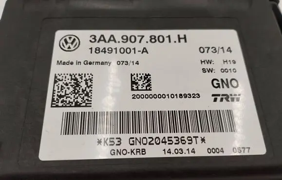 Volkswagen Tiguan Hand brake control module 3AA907801H 18491001A GN02045369T