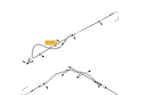 KIA K2500, K2700, K3000 Hand brake release cable 599114E011