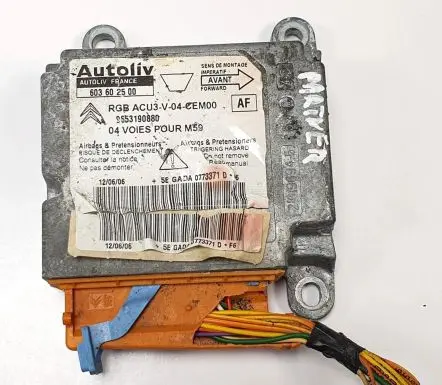 Peugeot Partner Airbag control unit/module 9653190880