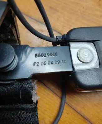 Renault Megane III Rear seatbelt buckle B6021666 F206240910