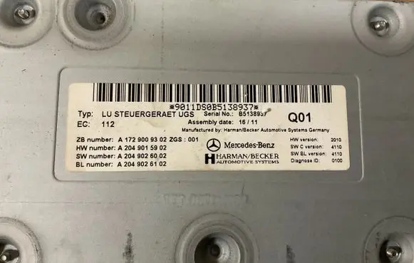 Mercedes-Benz E W212 Other control units/modules A1729009302 A2049026102 A2049015902