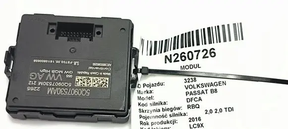 Volkswagen PASSAT B8 Gateway control module 5Q0907530AMGATEWAY