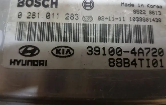 KIA Sorento Engine control unit/module 391004A720 88B4TI01 0281011283