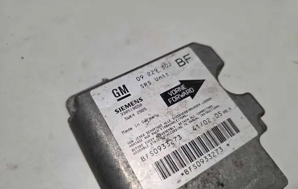 Opel Astra G Airbag control unit/module 09229302