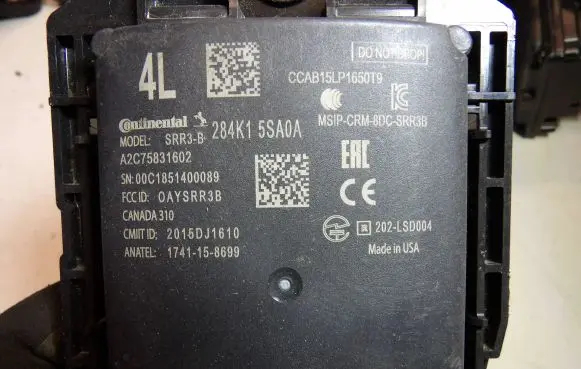 Nissan Leaf I (ZE0) Blind spot module 284K15SA0A 2015DJ1610 A2C75831602