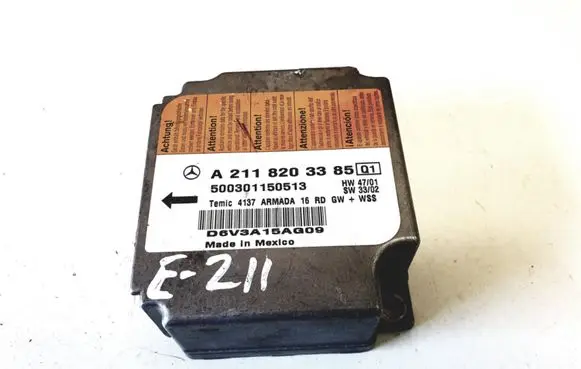 Mercedes-Benz E W211 Airbag control unit/module A2118203385 500301150513 2118203385