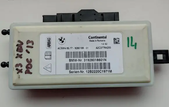 BMW 5 F10 F11 Airbag control unit/module 9280186 65779280186
