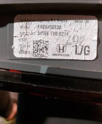 Honda Civic IX Tailgate rear/tail lights 34155TV0E214 FR26450132