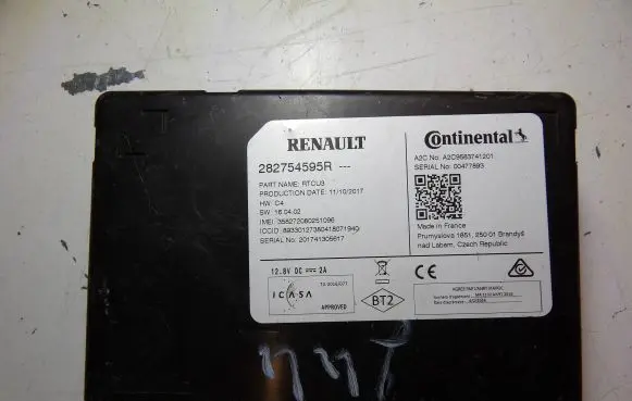 Renault Megane IV Other control units/modules 282754595R 00477893 A2C9583741201