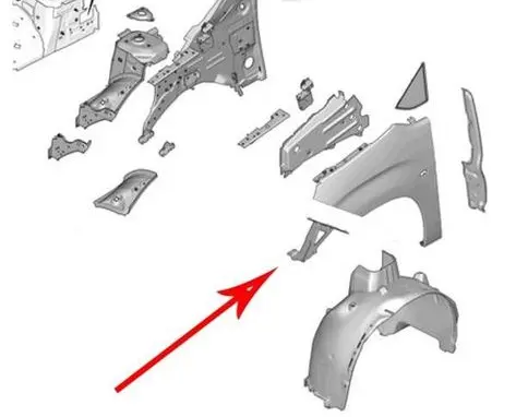 Peugeot Partner III Fender mounting bracket 9817764980
