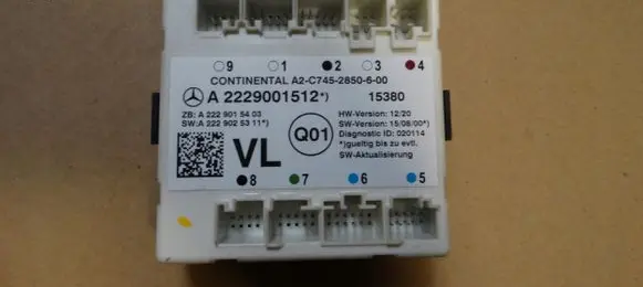 Mercedes-Benz C W205 Door control unit/module A2229001512