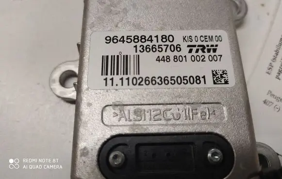 Peugeot 407 ESP acceleration yaw rate sensor 9645884180 13665706 448801002007