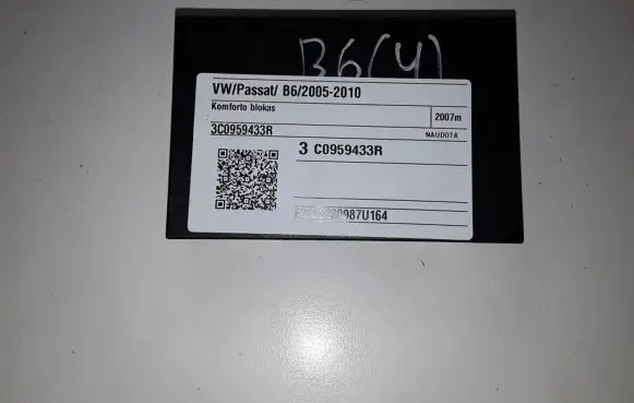 Volkswagen PASSAT B6 Comfort/convenience module 3C0959433R