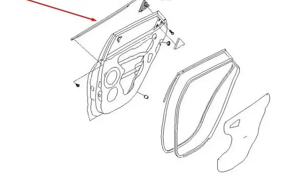 Hyundai ix35 Rear door windshield rail 832202S000