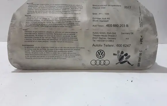 Audi A8 S8 D3 4E Passenger airbag 4E0880203B