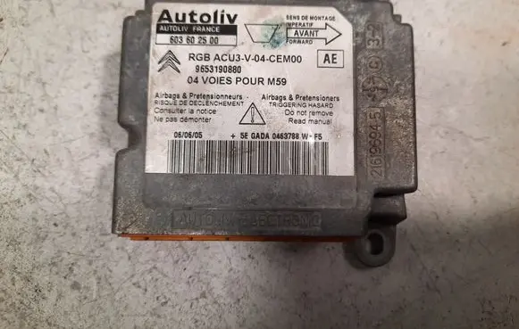 Peugeot Partner Airbag control unit/module 603602500 9653190880