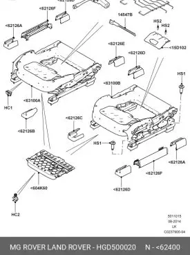 Land Rover Range Rover L405 Seat frame HGD500020