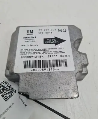 Opel Zafira A Airbag control unit/module 09229303