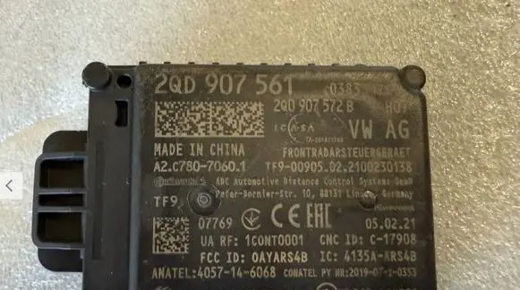 Audi Q3 F3 Distronic sensor radar 2QD907561 2Q0907572B C78070600