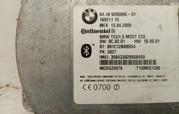 BMW 5 E60 E61 Bluetooth control unit module 920589501 16921115
